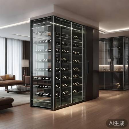 色彩协调,简约中式风格红酒柜。