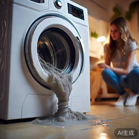 洗衣机排水不畅,检查管路杂物。