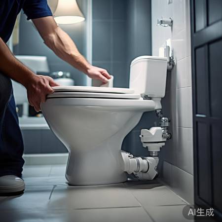 安装新马桶，牢固连接。