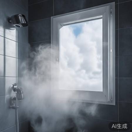 浴室蒸汽通过通风口散去。