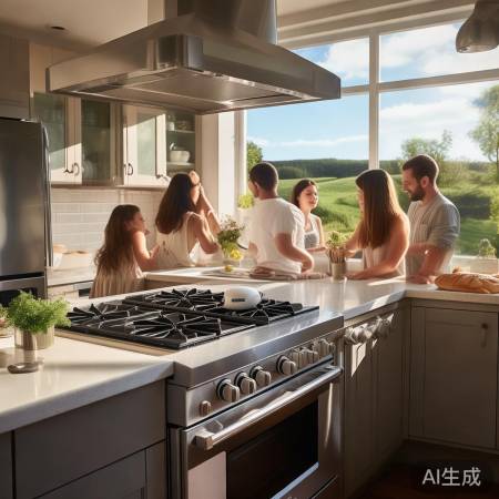 厨房禁火禁烟，防火安全！