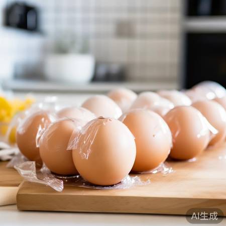 “鸭蛋洗净，擦干防变质，包膜防