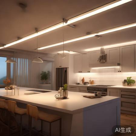 厨房LED灯带，层次照明，温馨