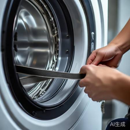 检查洗衣机传动带，简单易行。