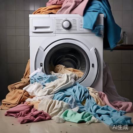 洗衣机脱水不干,可能是衣物放太