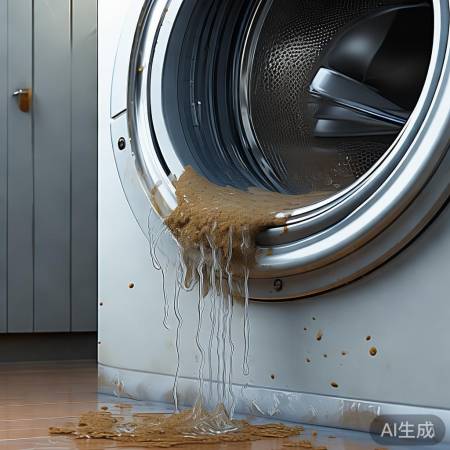 洗衣机进水阀堵塞，无法排水。