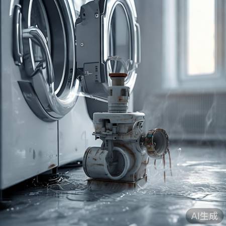 洗衣机排水泵故障，排不畅。