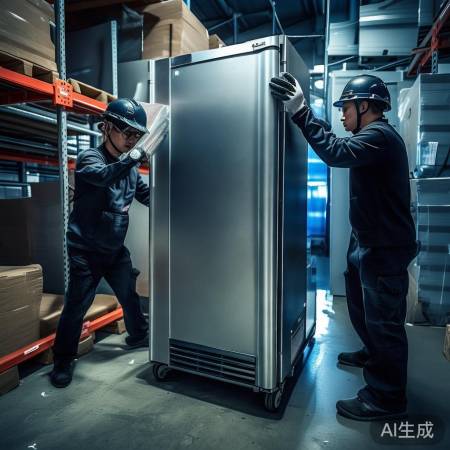 冰箱搬运：缓移防撞，斜角45度