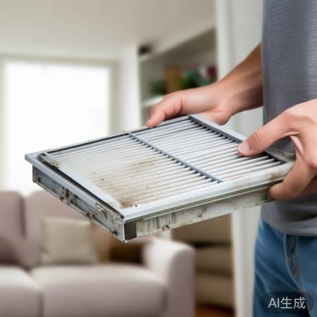 小心拔空调滤芯，勿落灰尘。