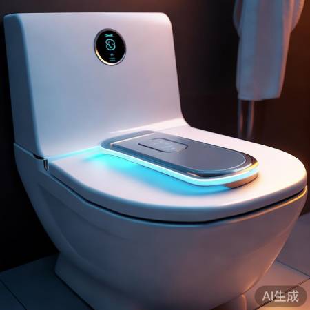 “未来智能马桶按钮，无线充电新