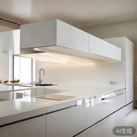 白色罩，风格多变，装点亮丽厨房