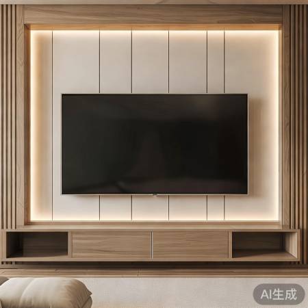 L形电视墙，简洁实用美观