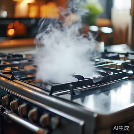 燃气灶密封不良，燃烧不充分产热