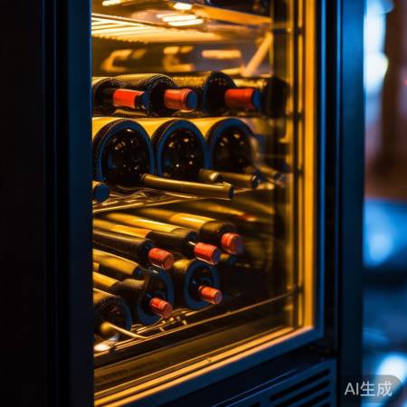 红酒柜预热启动,恒温保鲜。