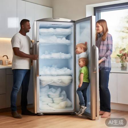 环保冰箱，呵护家人健康。