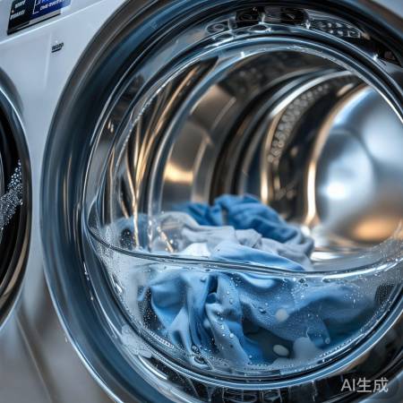 洗衣机自动检测水分,减少皱褶。
