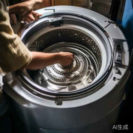 波轮洗衣机排水找硬币，用钳捞。