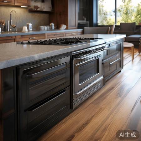 时尚集成灶，厨房风格百搭。