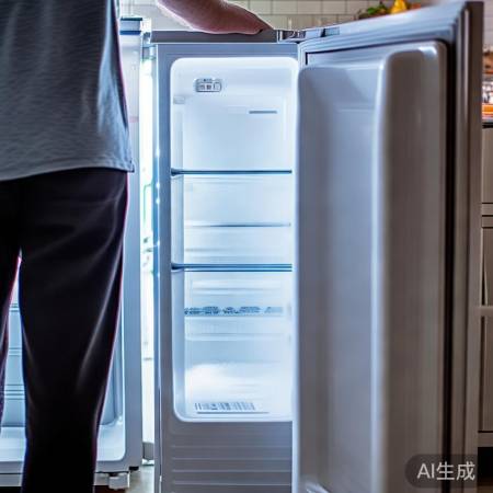 关闭电源，开门降温除霜。