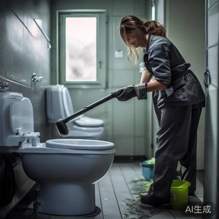 马桶旁清洁勿溅水