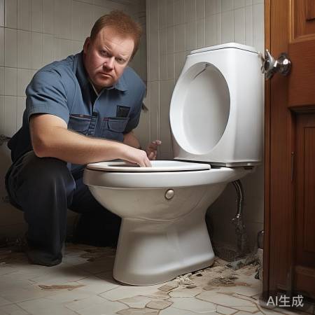 马桶移位：地面不平与装修误差。