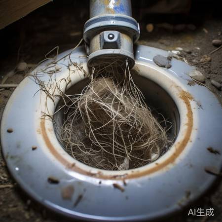 “排水管堵塞,杂物作怪。”