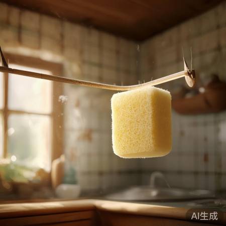 “丝瓜巾消毒晾干，卫生保障。”