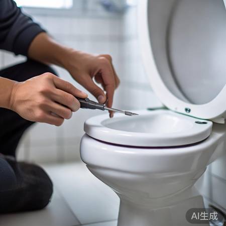 检查马桶圈连接，轻拧螺丝加固