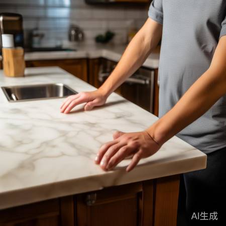 灶台高度，手臂自然接触为佳