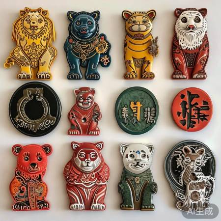 生肖冰箱贴，成语诗词韵。