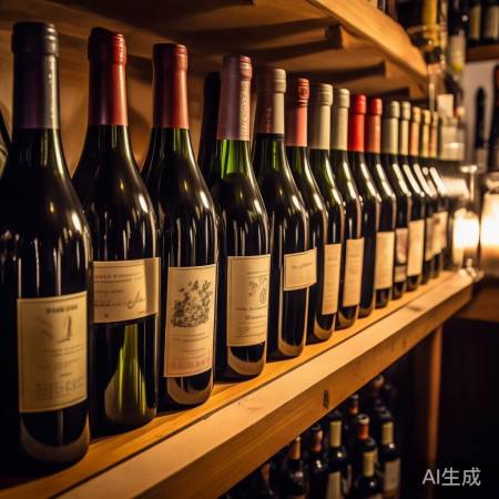 酒瓶标签朝外,层次感强。