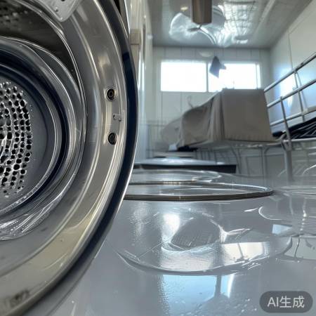 洗衣机清洗完毕，晾干完成。