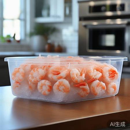 解冻虾子速食,勿久存。