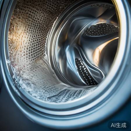 洗衣机清洗后，内筒洁净如新。