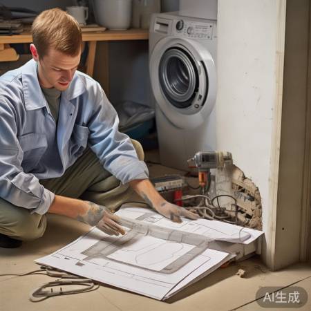 确定接线位置，洗衣机旁插座安装