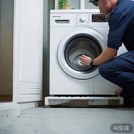 洗衣机安装，地面要平整。