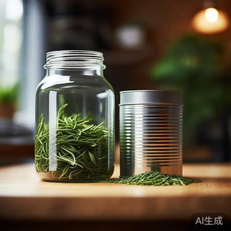 绿茶密封存,玻璃锡罐佳