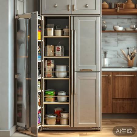 冰箱上方隐藏置物架，空间利用佳