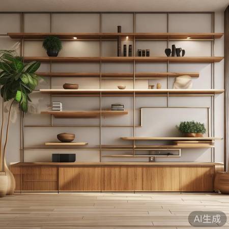 隔板收纳，简约中式风