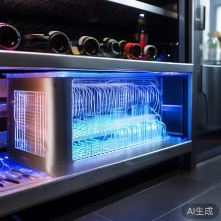 高效蒸发器，酒柜降温佳。