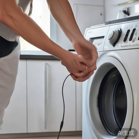 “拔电源，安全拆洗洗衣机”