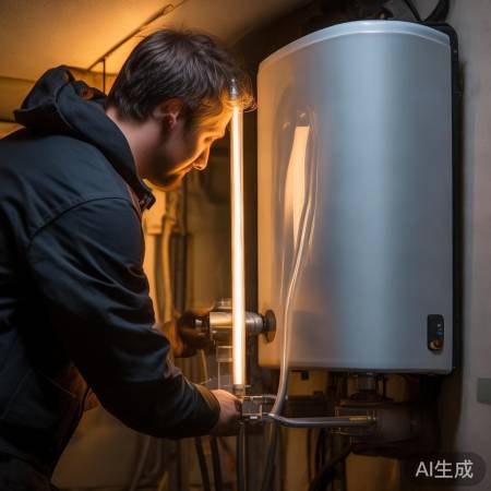 壁挂炉出水口旁，装加热棒水温升