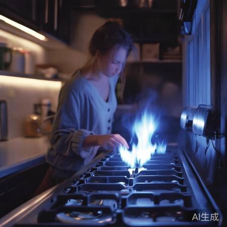 燃气灶安全用，关阀防泄漏。