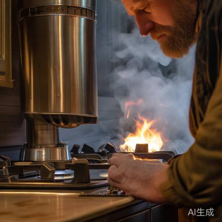 安装烟管后，试烟测试，防泄漏。