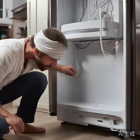 冰箱线路检查，安全先行。