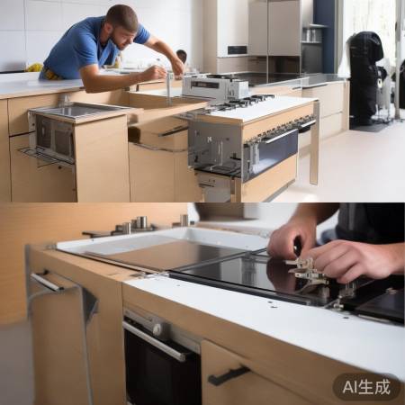 安装集成灶，稳固连接，防止漏气