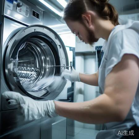 公共洗衣机消毒流程，清洁先行。