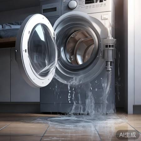 洗衣机总存水，排查排水管堵塞。