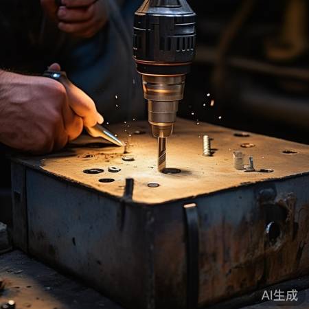 铁皮箱钻孔加固，螺丝固定。