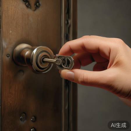 插入钥匙，锁体解锁。